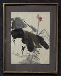 Vintage Asian Painting Of Flower