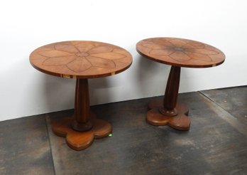 Pair Of Henredon Low Round Tables