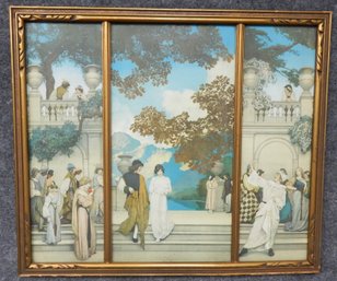 Maxfield Parrish  C. 1915' Garden Of Opportunity' Triptych Print