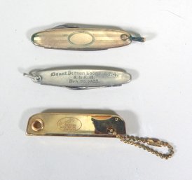 Small Vintage Pocket Knifes - Advertising, Mount Vernon Lodge Masonic