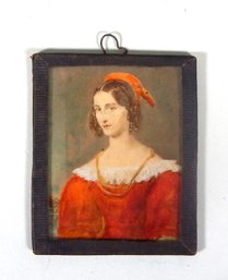Antique Miniature Woman Portrait