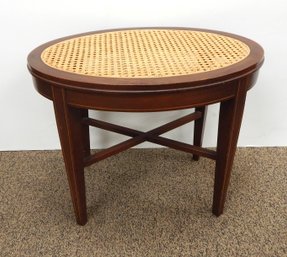 Oval Cane Top Side Table