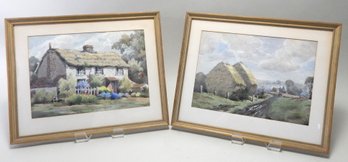 Vintage Original Watercolors Of English Countryside