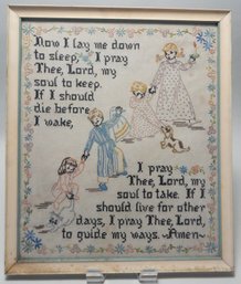 1940's Framed Prayer Embroidery