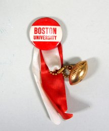 Boston University Pin Ribbon And Mini Football BU Terriers Football Pin