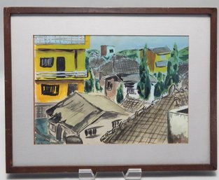 Original 1960's Framed Watercolor