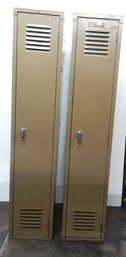 Pair Of Vintage Metal Lockers