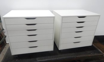 Pair Of White Chests Of Drawers