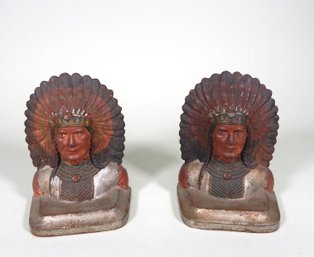 Vintage Native American Cast Iron Bookends