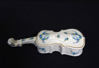 Vintage Violin Porcelain Trinket Box