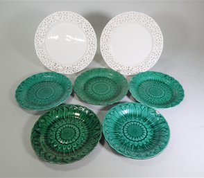 Victorian Wegewood Majolica Plates, New Cream Ceramic Plates