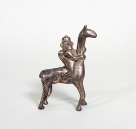 Vintage Alva Studio Silver Plated Pewter Horseman Figurine