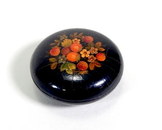 Vintage 1975 USSR Russian Lacquered Trinket Box With Papers