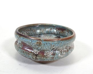 Vintage Art Pottery Drip Glaze Bowl - Signed