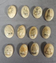 Scrimshaw Nautical Buttons