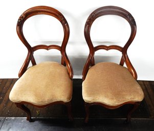 Pair Vintage Walnut Parlor Chairs