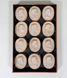 12 Caesars - Set Of Italian Plaster Intaglio Casts