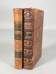 Lot 2 Antique Books With Leather Covers