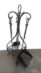 Beautiful Cast Iron Set Of Fireplace Tools