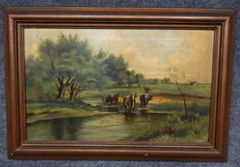 Vintage Original Pastoral Painting