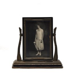 Art Deco Photo Woman Wood Picture Frame Swivel Swinging Tilt Tabletop