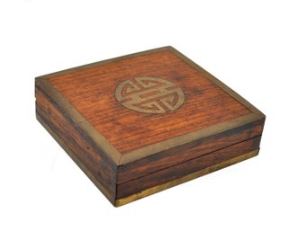 Vintage Walnut & Brass Jewlry Box