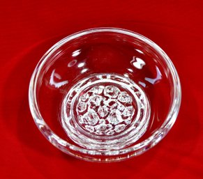 Vintage Art Glass Bowl With Textured Cavities Bottom
