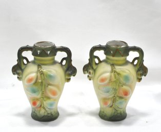 Pair Small Antique Austrian Porcelain Vases