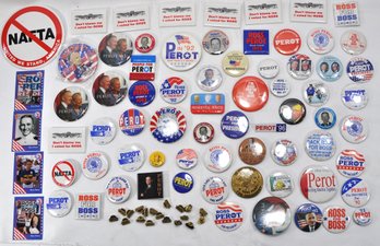 Vintage Political Pin Lot - 95 Pieces
