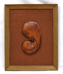 Signed Mother And Child Wood Carving Wall Hanging Mid Century