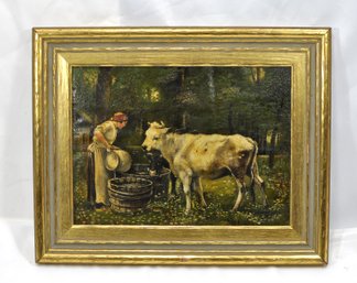 William Sydney PITTMAN (1875-1958) Landscape With Cows Oil Painting 1899