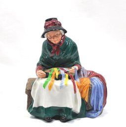 Vintage Royal Doulton Old Lady Selling Silks And Ribbons By Leslie Harradine