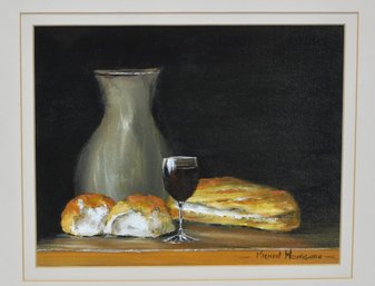 Michael Monaghan (1956 Irish) 'Bread And Wine' Still Life Oil, Dublin