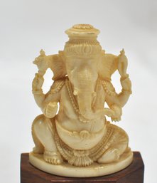 Antique Indian Hindu Carving Of Ganesh Four Armed Elephant