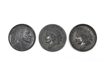 Lot 3 Antique Lucky Pennies - Souvenir Coins