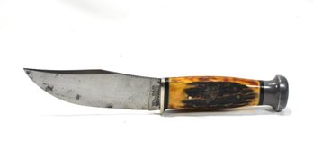 Vintage KA-BAR Olean NY Stag Handle Bowie Knife