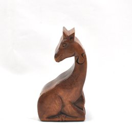 Giraffe Puzzle Trinket Box In Brown Wood Hand Carved