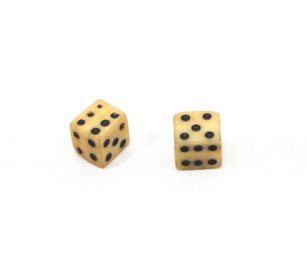Pair Of Antique Hand Carved Dice
