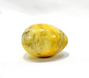 Vintage Yellow Marble Stone Egg Healing Rock