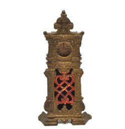 Antique Ornate Hall Clock Cast Iron Bank