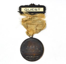 Antique Medal Celebration Operation Of Municipal Ferries , New York 1905 McCLELLAN