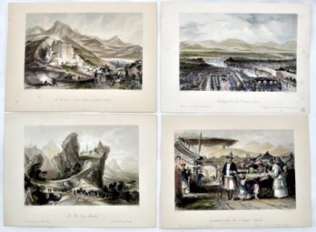 Thomas Allom (1804 - 1872) Set 4 China Colored Engravings