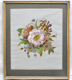 Antique Flower Watercolor/ Gouache Painting
