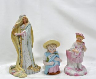 Legendary Princess Rapunzel Figurine & 2 Ceramic Planters