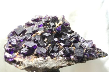 Raw Natural Dark Purple Fluorite Quartz Crystal Cluster