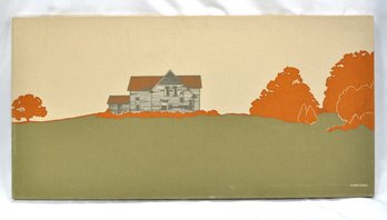 Vintage Marushka Farmhouse Linen Screen Print