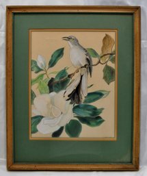 Vintage BIRD Watercolor Painting - Signed