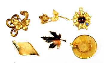 Lot Of Vintage Goltone Pin Brooches