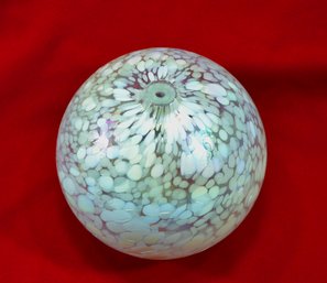 Vintage Art Glass Iridescent Ball Bud Vase