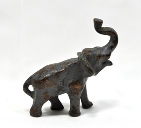 Vintage Painted Metal Elephant Figurine